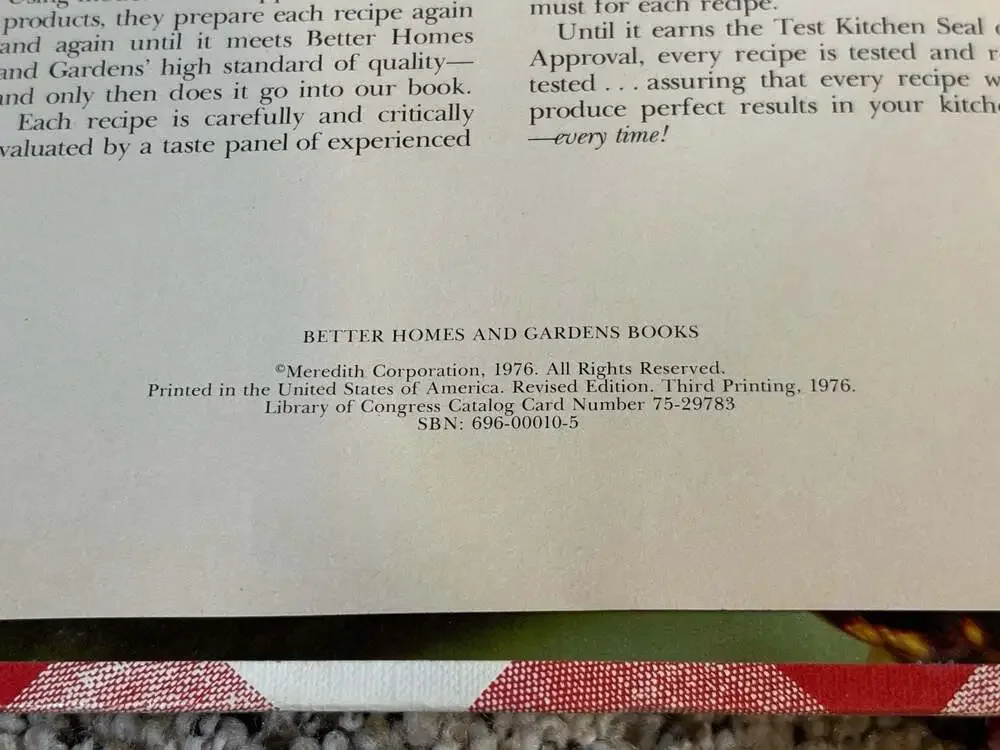 Better Homes and Gardens New Cook Book Revised Edition 1976 Third Printing